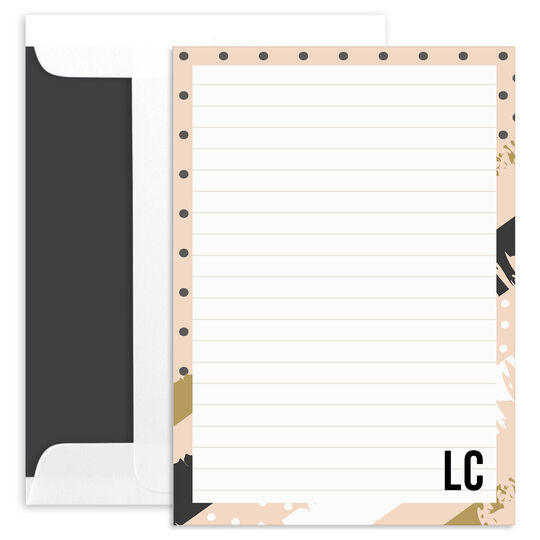 Mixed Pattern Flat Note Cards with Optional Writing Lines